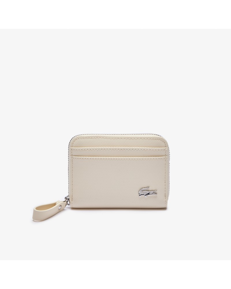 Lacoste - Daily Lifestyle Coated Canvas Zipper Wallet - White