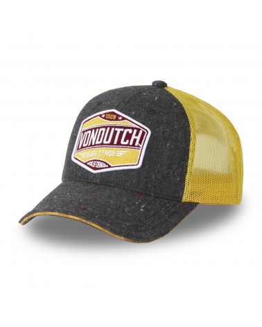 Von Dutch - BASEBALL MESH Trucker Cap - Dark Grey / Yellow