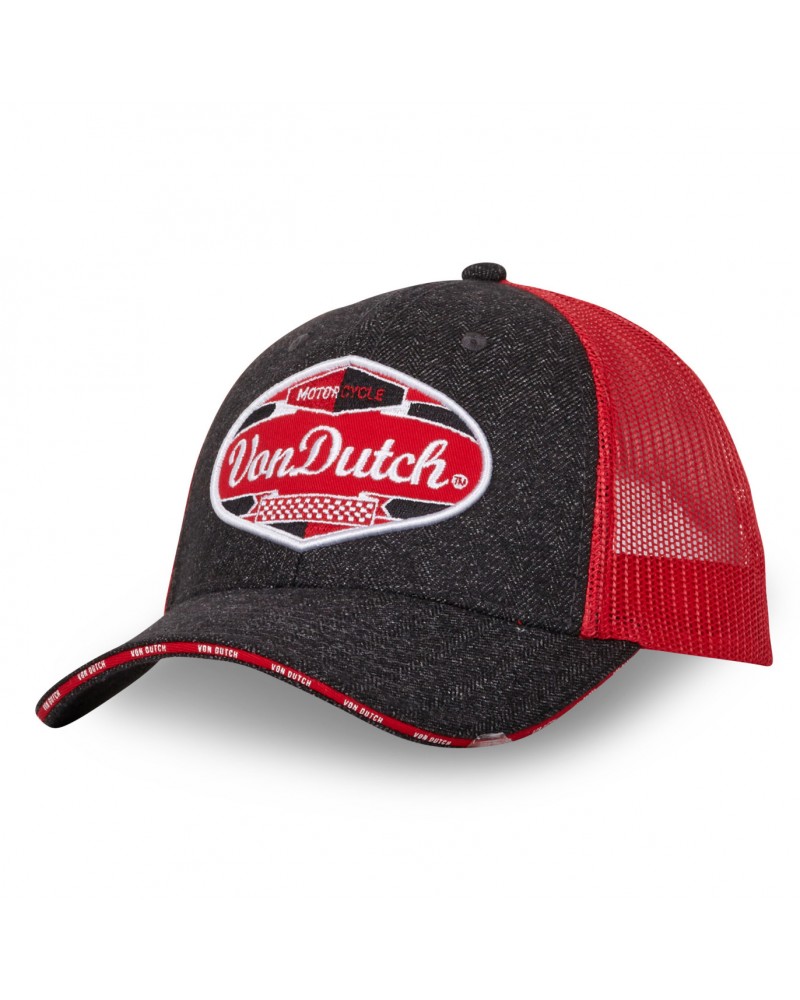 Von Dutch - BASEBALL MESH Trucker Cap - Dark Grey / Red