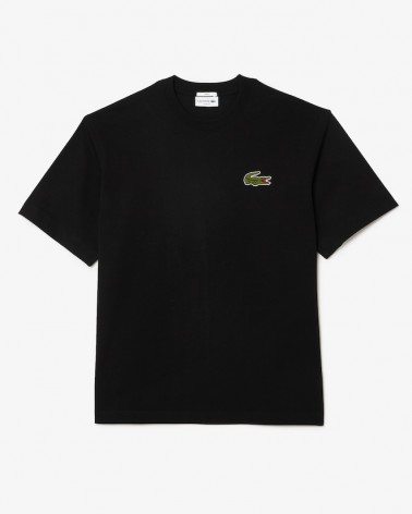 Lacoste - Loose Fit Cotton Jersey Knited Tee - Black