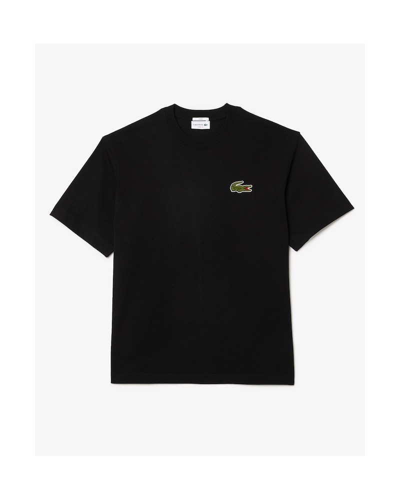 Lacoste - Loose Fit Cotton Jersey Knited Tee - Black