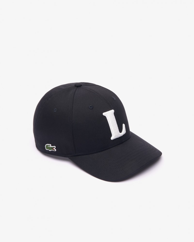 Lacoste - Cotton Twill Baseball Cap With 3D Embroidery - Black