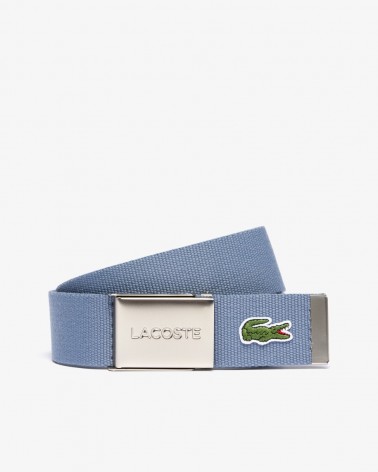 Lacoste - Logo Woven Strap Belt - Light Blue