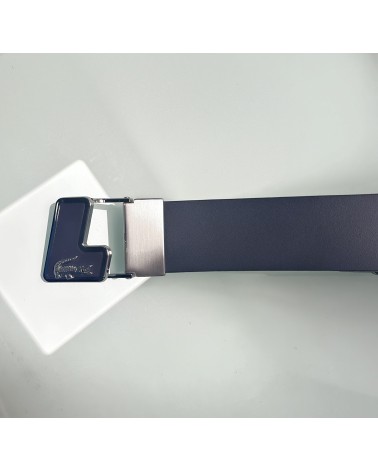 Lacoste - Leather Belt With Logo Buckle - Grey