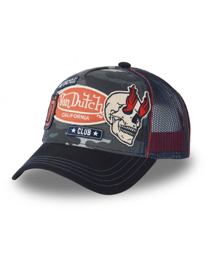 Von Dutch - Patches Mesh Trucker Cap - Blue / Orange