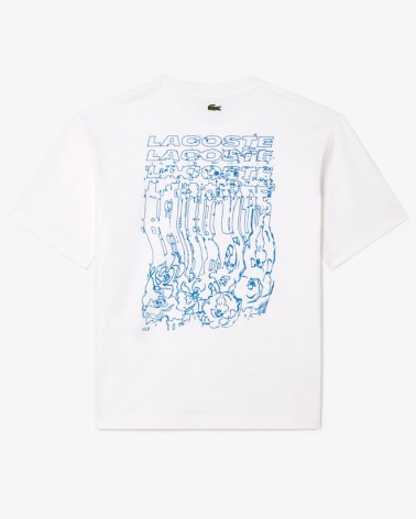 Lacoste - Loose Fit Floral Print T-shirt - White