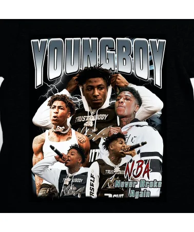 Block Custom - NBA Youngboy Trust Nobody Tee - Black | blockshops