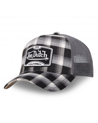 Von Dutch - Baseball Plaid Mesh Trucker Cap - White / Black