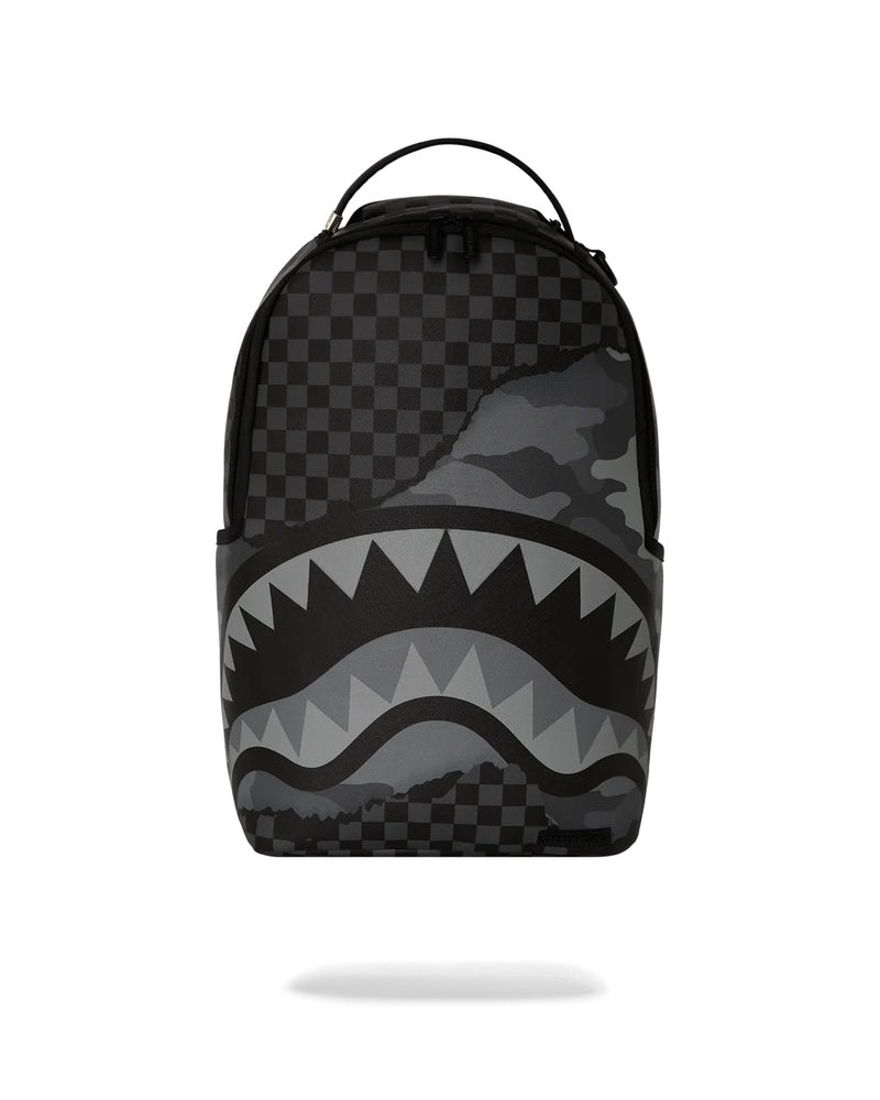 Sprayground - Slipt Up Camo Tear Backpack - Black / Grey