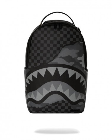 Sprayground - Slipt Up Camo Tear Backpack - Black / Grey