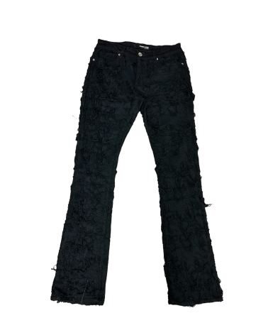 Armor Jeans NY - RIPPED SURFACE STACKED STRETCH Pant - Black