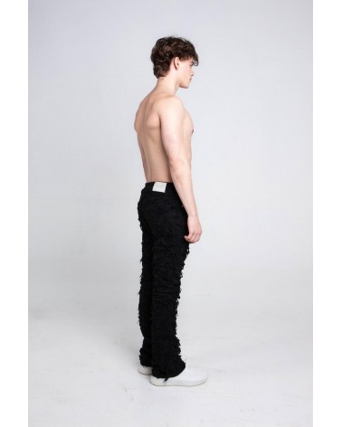 Armor Jeans NY - RIPPED SURFACE STACKED STRETCH Pant - Black