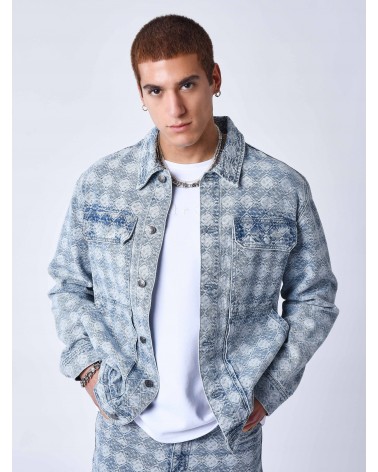 Project X Paris - Geometric Denim Jacket - Blue Denim