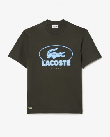 Lacoste - Heavy Cotton Graphic Tee - Dark Khaki Green