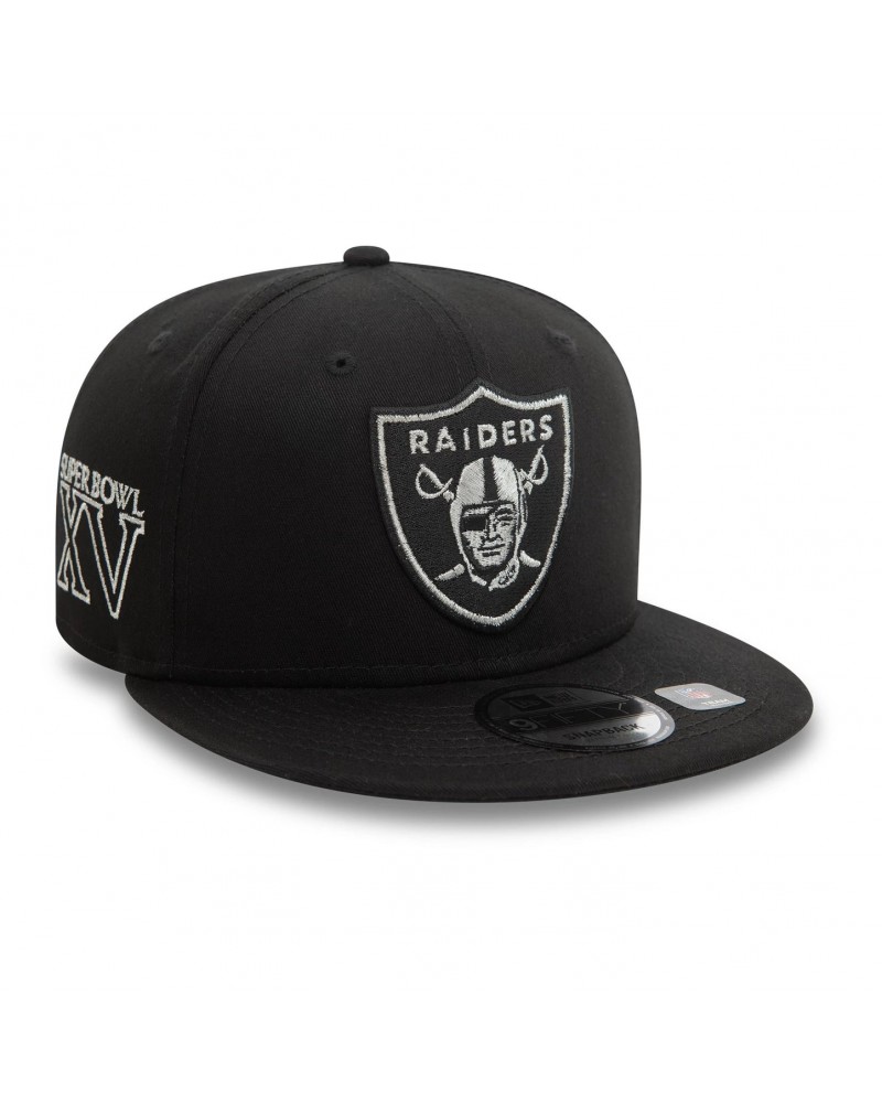 New Era - Las Vegas Raiders Metallic Outline Black 9FIFTY Snapback Cap - Black