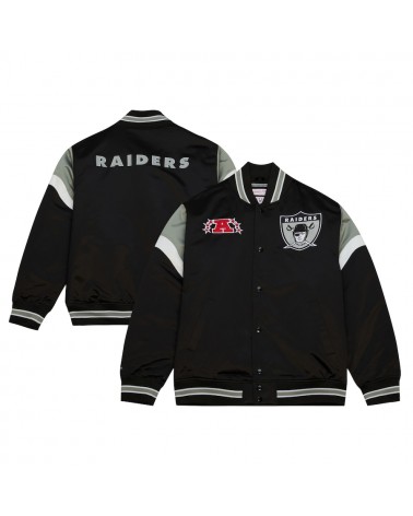 Mitchell & Ness - NFL Oakland Raiders Heavyweight Satin Jacket - Black