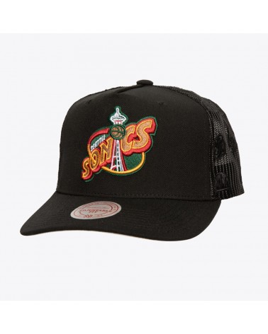 Mitchell & Ness - Monogram Seattle Supersonics Trucker Cap - Black