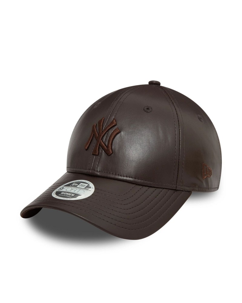 New Era - New York Yankees Womans Midi PU Dark Brown 9FORTY Adjustable Cap - Dark Brown