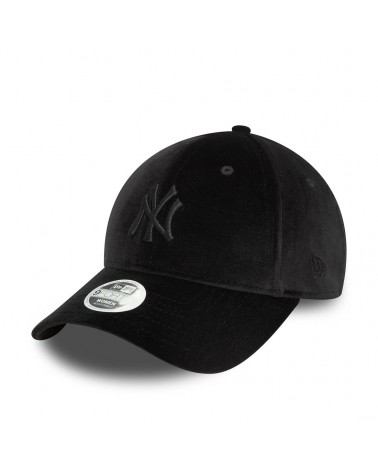 New Era - New York Yankees Womens Velour Midi Black 9FORTY Adjustable Cap - Black