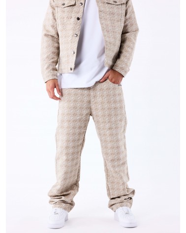 Project X Paris - Geometric Canvas Pants - Beige