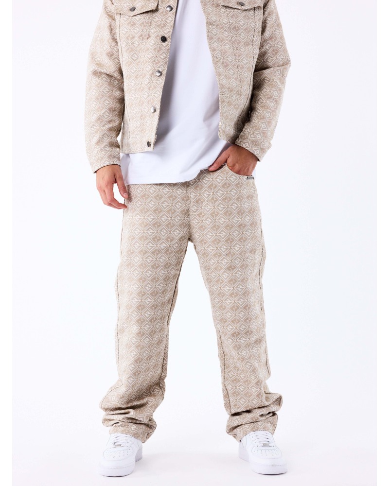 Project X Paris - Geometric Canvas Pants - Beige