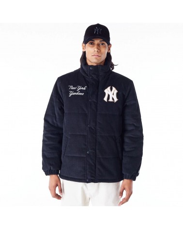 New Era - New York Yankees MLB Black Cord Puffer Jacket - Black