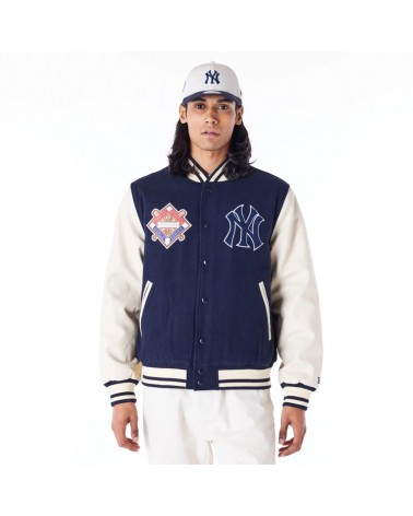 New Era - New York Yankees MLB Patch Varsity Jacket - Navy