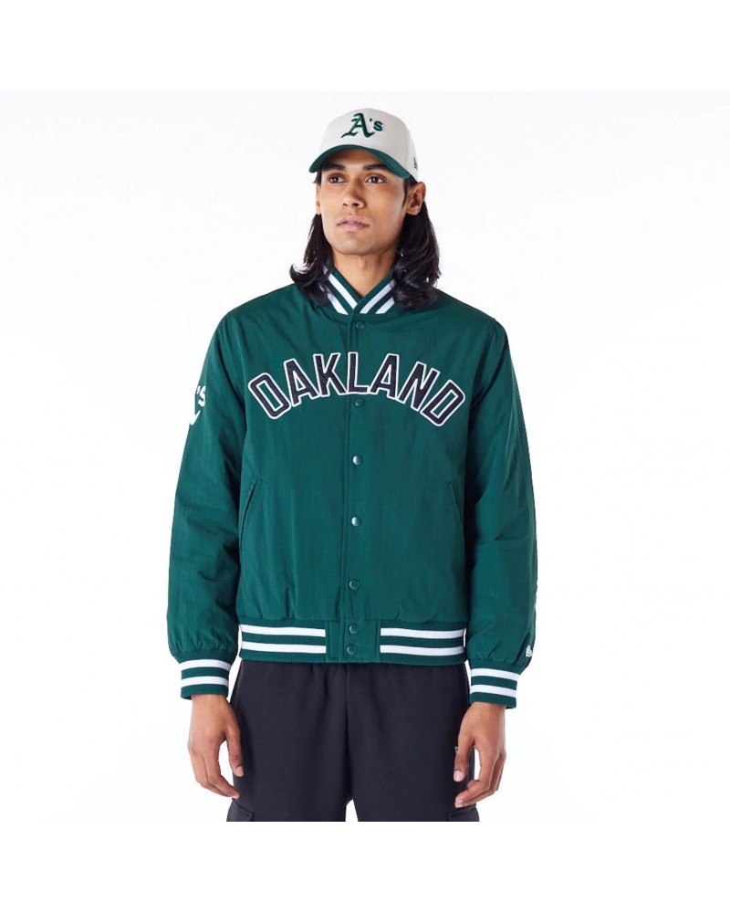 New Era - Oakland Athletics MLB Wordmark Dark Green Bomber Jacket - Green