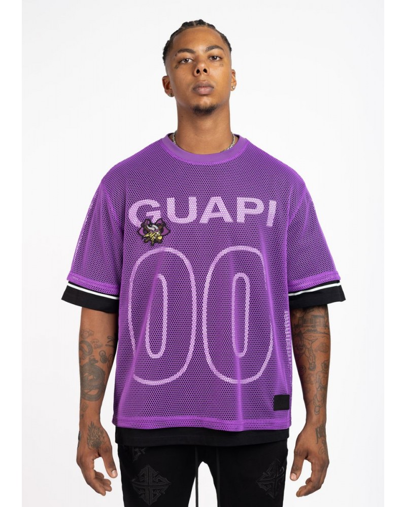 Guapi Clothing - Mesh Football Tee - Electric Purple