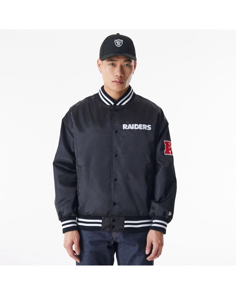 New Era - Las Vegas Raiders NFL Satin Bomber Jacket - Black