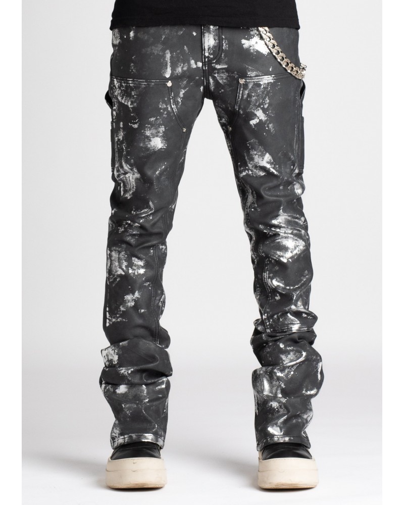 Guapi Clothing - Obsidian Black Leather Carpenter Pants - Black