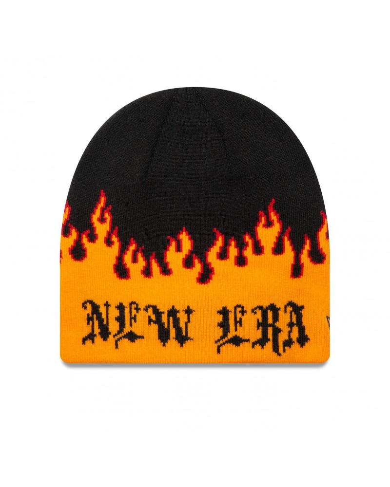 New Era - New Era Flame Skull Beanie - Black