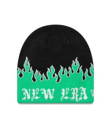 New Era - New Era Flame Skull Beanie - Black / Green