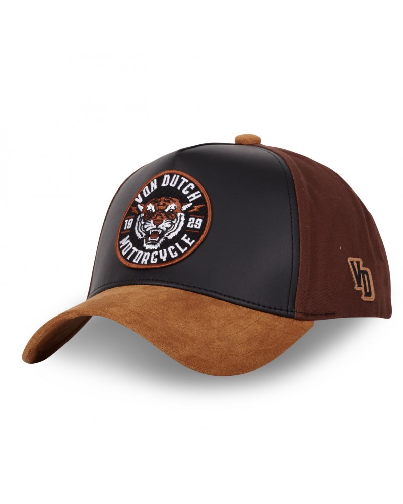 Von Dutch - Tiger Suede Vintage Trucker Cap - Brown / Black