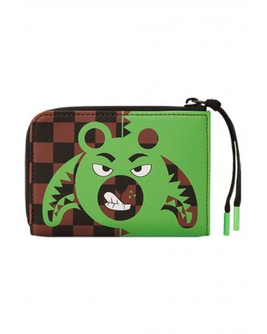 Sprayground - Green Bear Face 2.0 Wallet - Brown / Green