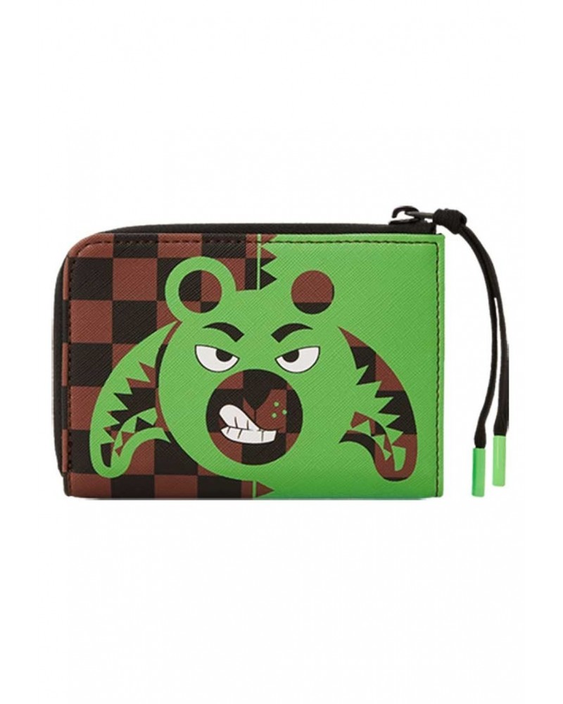 Sprayground - Green Bear Face 2.0 Wallet - Brown / Green