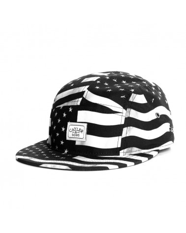 Cayler And Sons - Flagged 5 Panel Cap - Black / White