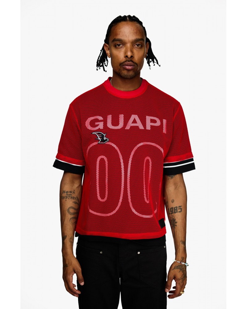 Guapi Clothing - Mesh Bat 00 Tee - Crimson Red