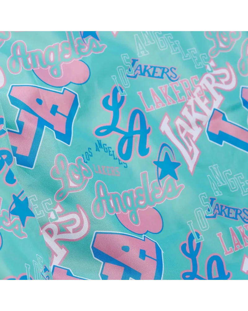 Mitchell & Ness - NBA L.A Lakers Stateside Pastel Print Satin Jacke...