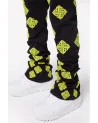 Guapi Clothing - Cyber Icon Stacked Denim - Black/Volt | blockshops