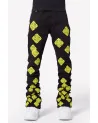 Guapi Clothing - Cyber Icon Stacked Denim - Black/Volt | blockshops