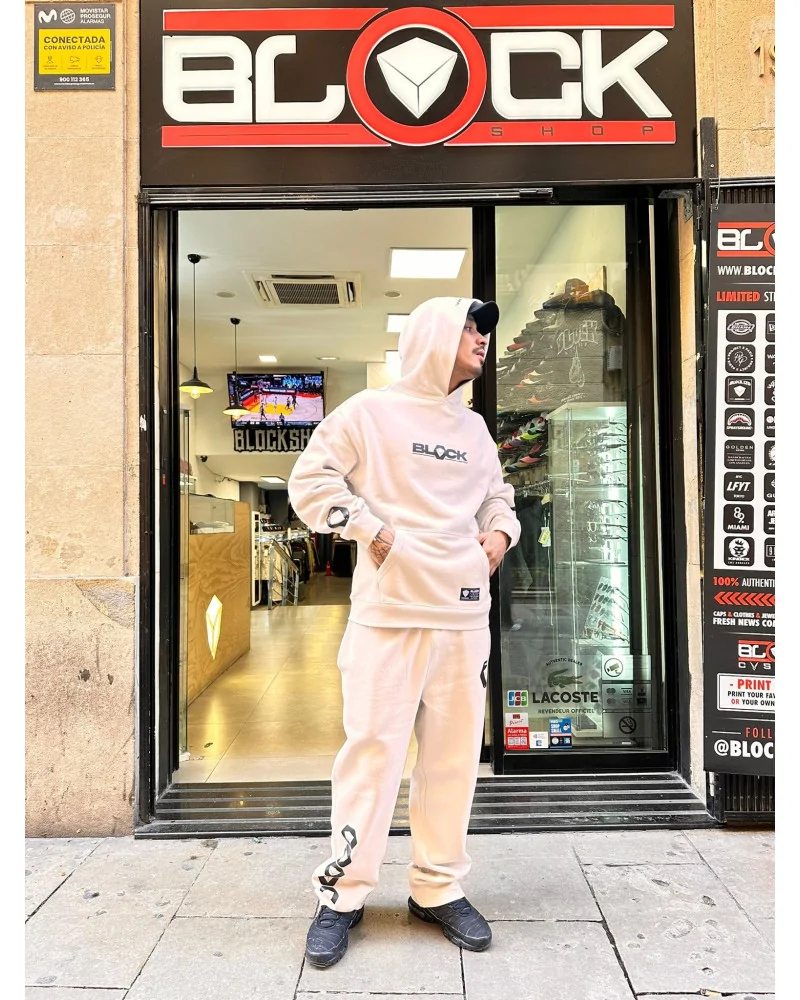 Block Limited - We Run The Block Ltd Straight Joggpant - Bone