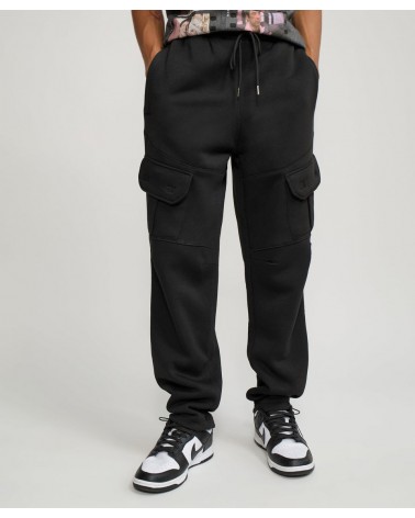 Reason - Bank Relaxed Fit Fleece Cargo Pants - Black