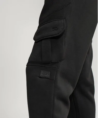 Reason - Bank Relaxed Fit Fleece Cargo Pants - Black