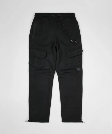 Reason - Bank Relaxed Fit Fleece Cargo Pants - Black
