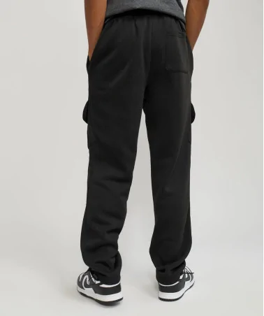 Reason - Bank Relaxed Fit Fleece Cargo Pants - Black