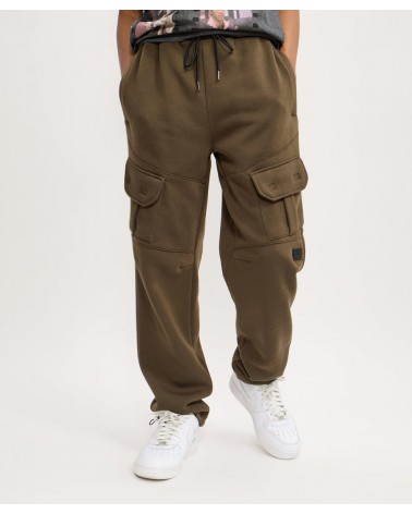 Reason - Banks Relaxed Fit Fleece Cargo Pant - Taupe