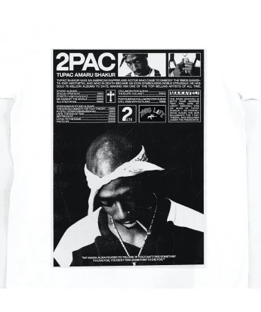 Block Custom - 2Pac Bio Merch Tee - White | blockshops
