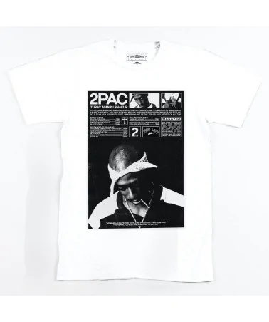 Block Custom - 2Pac Bio Merch Tee - White | blockshops