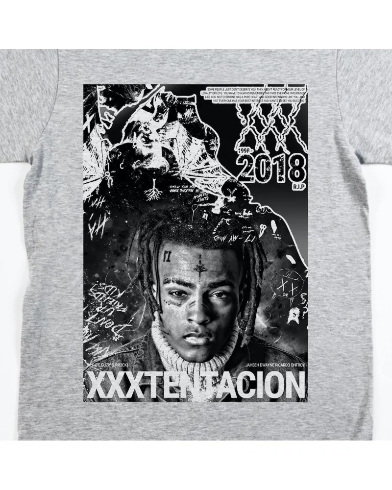 Block Custom - XXXtentacion 2018 RIP Tee - Heather Grey | blockshops